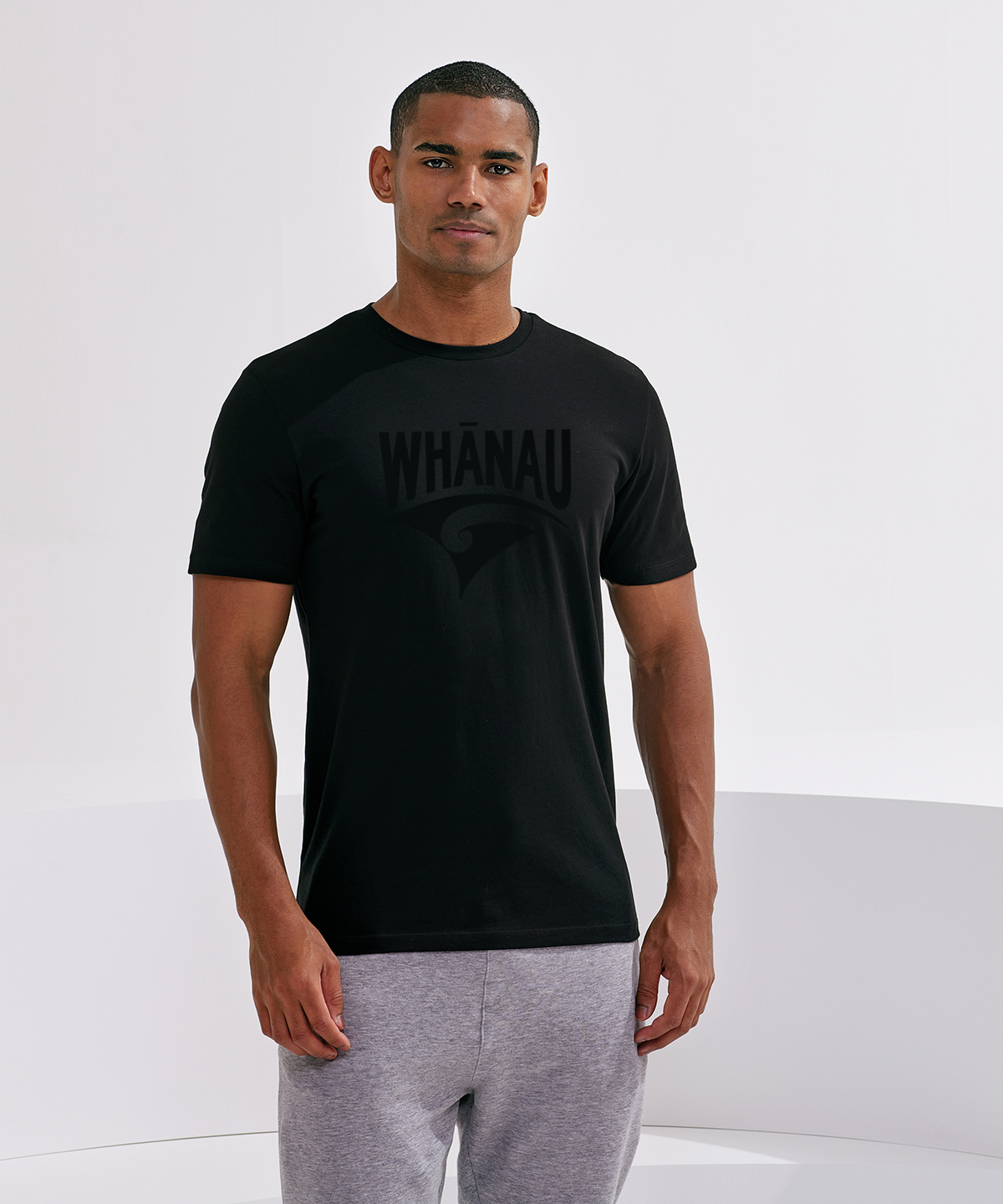 Whānau Men's Black On Black Tee