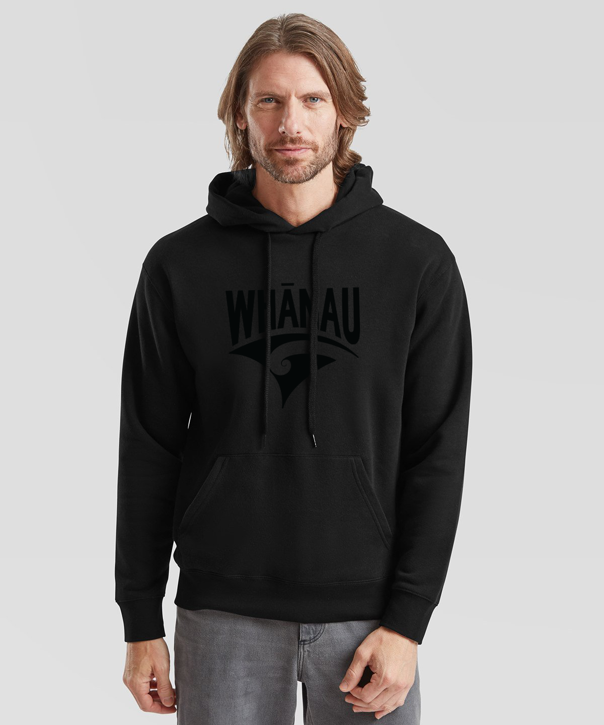 Whānau Black On Black Premium Men's Hoodie